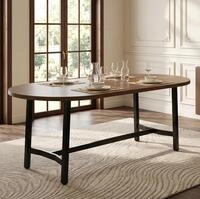 Esstisch 180 X 80 X 75 Cm F&uuml;r 6-8 Personen, Abgerundete Kanten, Eisenbeine,...