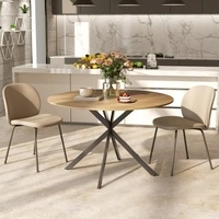 Runder Esstisch &Oslash;120 Cm F&uuml;r 4 Personen, Industrial-stil, Eichenoptik, Stahlbeine