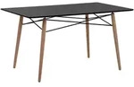 Beliani - Esstisch Schwarz 80 X 140 Cm Mdf Tischplatte Matt Buchenholz...