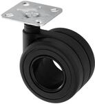 So-tech - Design M&ouml;belrolle K&ouml;ln Schwarz, &Oslash; 65 Mm, Belastbar Bis 60 Kg, H&ouml;he 84