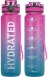 Trinkflasche Mit Zeitmarkierung, Bpa-frei, 1l, Auslaufsicher, F&uuml;r Sport &...
