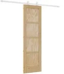 Vidaxl Sliding Door Natural And White 61 X 198.5 Cm Solid Pine Wood