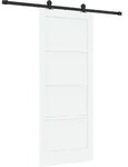 Schiebet&uuml;r Wei&szlig; Und Schwarz 83 X 202 Cm Massives Kiefernholz Vidaxl