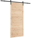 Schiebet&uuml;r Natur 100 X 208 Cm Massives Kiefernholz Vidaxl