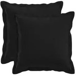 Kissenbezug 2 Pcs Houten Schwarz 35 X 35 Cm Kunstleinen Vidaxl