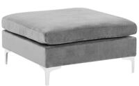 Beliani - Ottomane Grau Polsterbezug Aus Samtstoff Quadratisch 85x85 Cm Mit