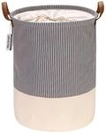 W&auml;schekorb Faltbar Mit Streifenmuster, 43l, Wasserdicht, Marineblau