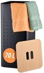 Relaxdays, W&auml;schekorb Mit Deckel, Metall, 70 L, Hxbxt: 69 X 31,5 X 31,5 Cm,