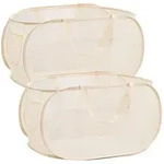 Faltbare W&auml;schek&ouml;rbe 2 St&uuml;ck Mit Seitentasche, Beige