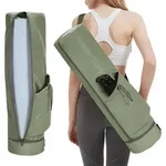 Yogatasche Mit Nassfach, Flaschenhalter Und Durchgehendem Rei&szlig;verschluss, Armeegr&uuml;n