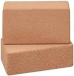 Yogablock, 2er Set, Yogakl&ouml;tze Aus Kork, F&uuml;r Yoga&uuml;bungen, Hbt: 12 X 22,5 X 7 Cm,