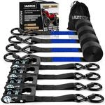 4er-pack Spanngurte Mit Ratsche 6m X 25mm, T&uuml;v/gs, S-haken, Schwarz