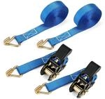 6m Spanngurte Mit Ratsche, 25mm, Doppel-j-haken, T&uuml;v/gs, 800kg, Blau (2 St&uuml;ck)
