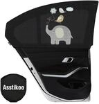 Auto Sonnenschutz Baby, Dehnbar Mit Uv-schutz, 2 St&uuml;ck, Schwarz