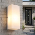Led Au&szlig;enwandleuchte Wandlampe Gartenleuchte Ip44 Wei&szlig; Metall E27 H 10 Cm