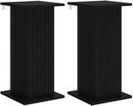 Vidaxl Plant Stand 2 Pcs Black 30.5 X 30 X 60.5 Cm Engineered Wood