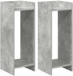 Vidaxl Plant Stand 2 Pcs Concrete Grey 30 X 30 X 80 Cm Engineered Wood