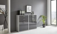 Bmg M&ouml;bel Regalwand/schrankwand, Office Edition Set 17, Grau/ Anthrazit...