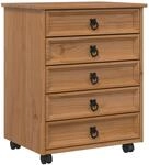 Vidaxl Rolling Cabinet With Drawers Corona Honey Brown