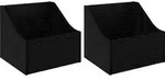 Lp Plattenbox 2 Stk. Schwarz Eichen-optik 37 X 33 X 32 Cm Vidaxl
