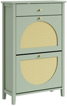 Sobuy Schuhschrank Gr&uuml;n Mit Schublade Schuhregal Mit Klappregalen 