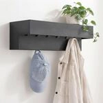 Dandibo Wandgarderobe Mit Ablage 60 Cm Metall 96741 Schwarz Garderobenleiste