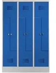 Stier Z-garderobenspind Premium Mit Sockel 6 Abteile Drehriegel Lichtgrau/enzianblau