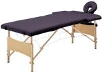 Massageliege Klappbar 2-zonen Mit Holzgestell Lila - Vidaxl