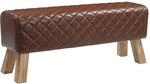 Bank 110 X 30 X 45 Cm Echtes Leder Diamant-braun Vidaxl