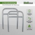 Baumarktplus - 2 X Fahrradanlehnb&uuml;gel 78 X 115 Cm Stahl Feuerverzinkt &Oslash; 60 Mm Grau