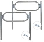Baumarktplus - 2 X Fahrradanlehnb&uuml;gel 115 X 124 Cm Stahl Feuerverzinkt &Oslash; 60 Mm Grau