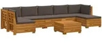 8 Stk. Outdoor-sofagarnitur Massivholz Akazie Braun Vidaxl