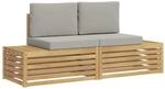 2 Stk. Outdoor-sofagarnitur Wei&szlig; Vidaxl