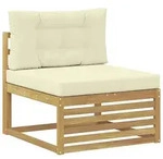 Vidaxl Outdoor Middle Sofa Solid Acacia Wood White 83 X 79 X 73 Cm