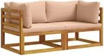 Ecksofa Mit Kissen 2 Stk. 2-sitzer Massivholz Akazie Natur Vidaxl