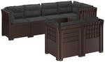 7-sitzer Gartensofa Mit Kissen Rattan-look Pp Braun Vidaxl