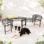 Dandibo Gartenbank Wetterfest Metall S-form Braun 96188 Sitzbank Garten Bank...