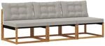 Vidaxl 3 Pcs Outdoor Middle Sofa Solid Acacia Wood Natural
