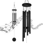 Windspiel Metall F&uuml;r Drau&szlig;en Mit 6 Rohren, Wetterfest, Schwarzes Klangspiel