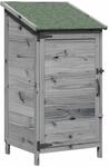 Vidaxl Garden Shed With Roof Grey 59 X 56 X 113.5 Cm Solid Fir Wood