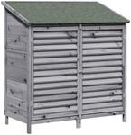 Vidaxl Garden Shed With Roof Grey 106 X 56 X 113.5 Cm Solid Fir Wood