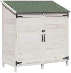 Vidaxl Garden Shed White 106.5 X 56 X 113.5 Cm Solid Fir Wood