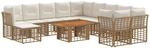 Gartensofa-set 12 Stk. Nat&uuml;rlich Und Cremwei&szlig; Poly-rattan Vidaxl
