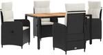 Outdoortisch-set 5 Stk. Schwarz Und Cremewei&szlig; Vidaxl