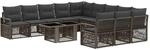 Gartensofa-set 12 Stk. Grau Und Dunkelgrau Poly-rattan Vidaxl