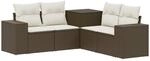 Sofa Set 5 Stk. Braun Und Creme Wei&szlig; 200 X 200 X 85 Cm Vidaxl