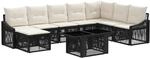 Gartensofa-set 9 Stk. Schwarz Und Cremewei&szlig; Poly-rattan Vidaxl