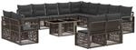 Gartensofa-set 14 Stk. Grau Und Dunkelgrau Poly-rattan Vidaxl
