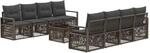 Gartensofa-set 9 Stk. Grau Poly-rattan Vidaxl