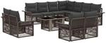 Gartensofa-set 12 Stk. Grau Und Dunkelgrau Poly-rattan Vidaxl
